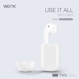 WEX S50 draadloze oortelefoons, echte draadloze stereo headset, bluetooth 5.0 oordopjes